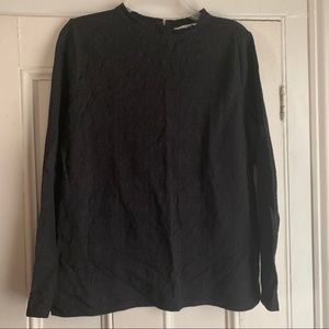 LOFT Textured Long Sleeve High Neck Top